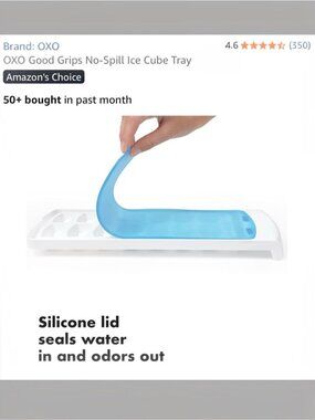 OXO Good Grips Modern No-Spill XL round Ice Cube Tray Silicone Lid Teal 1 pack